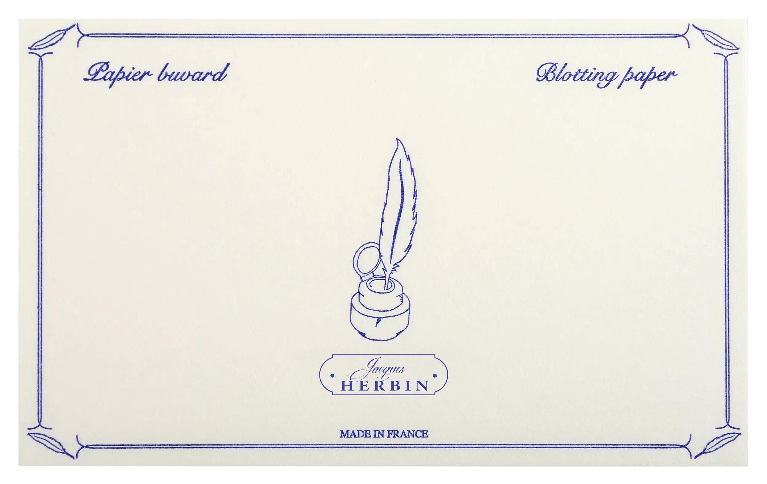 Herbin Notizheft 5x Packung mit 10 Blatt Löschpapier 240g - Weiß 25500T, ENCRES