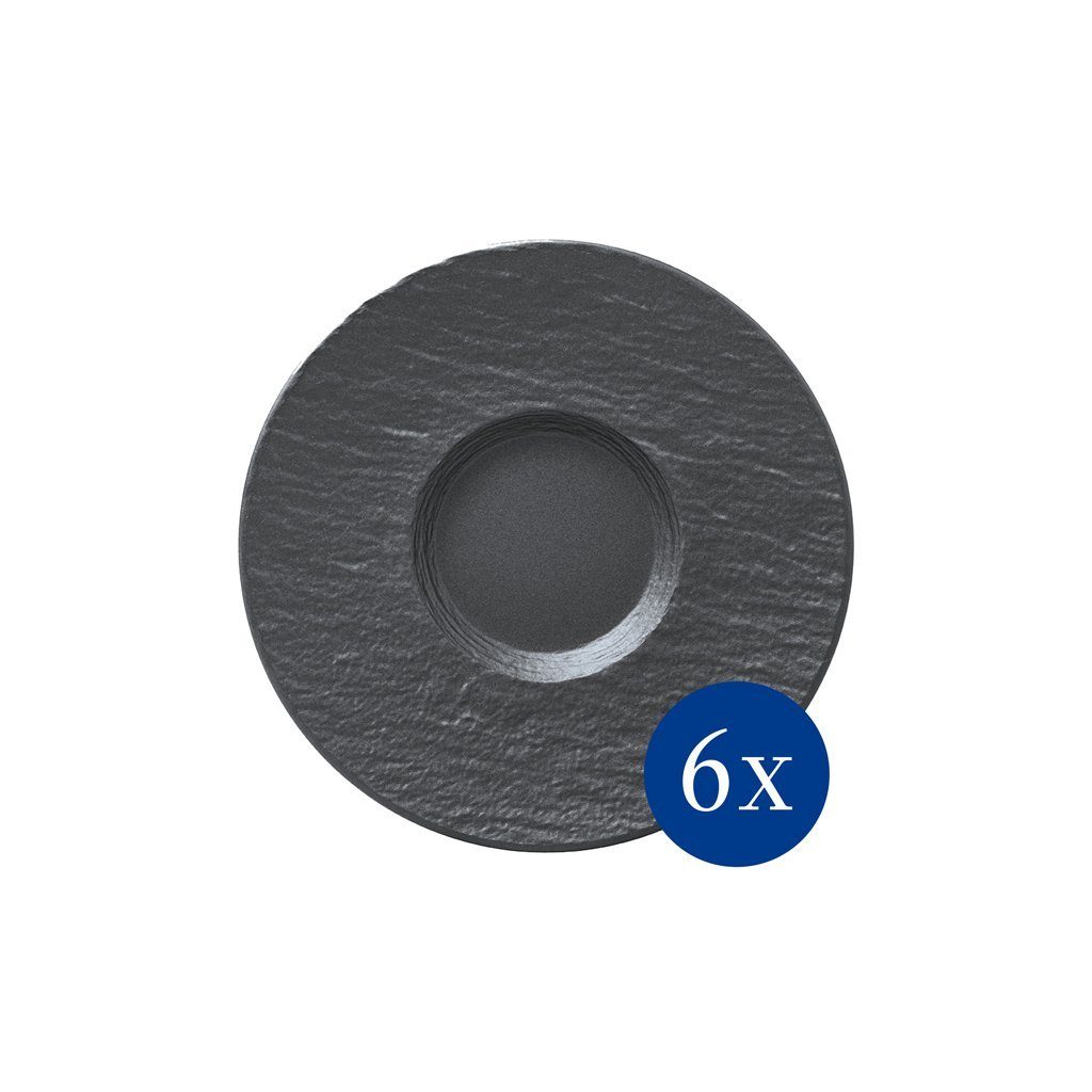 Villeroy & Boch Untertasse Manufacture Rock Kaffeeuntertasse Set, (6 St)