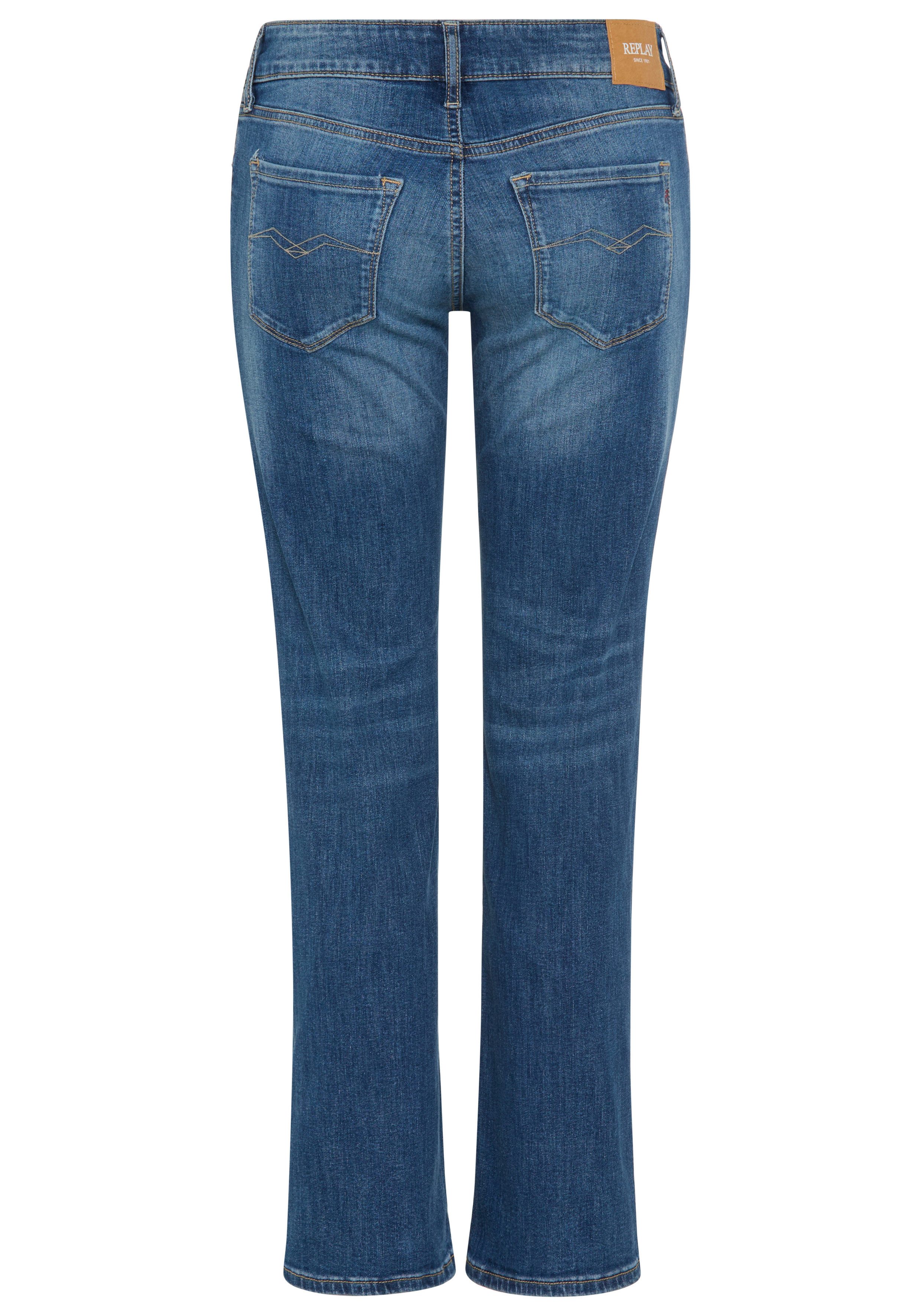 Replay Bootcut-Jeans NEW LUZ mit gesticktem R an der Gesäßtasche