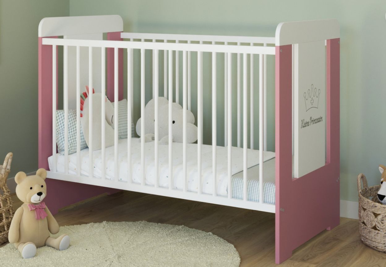 Babybett Gitterbett höhenverstellbar, herausnehmbare Sprossen