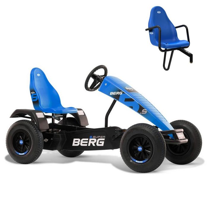 Berg Go-Kart BERG Gokart B.Super Blue blau BFR-3 mit Gangschaltung inkl. Soziussitz mit Gangschaltung & Zweitsitz