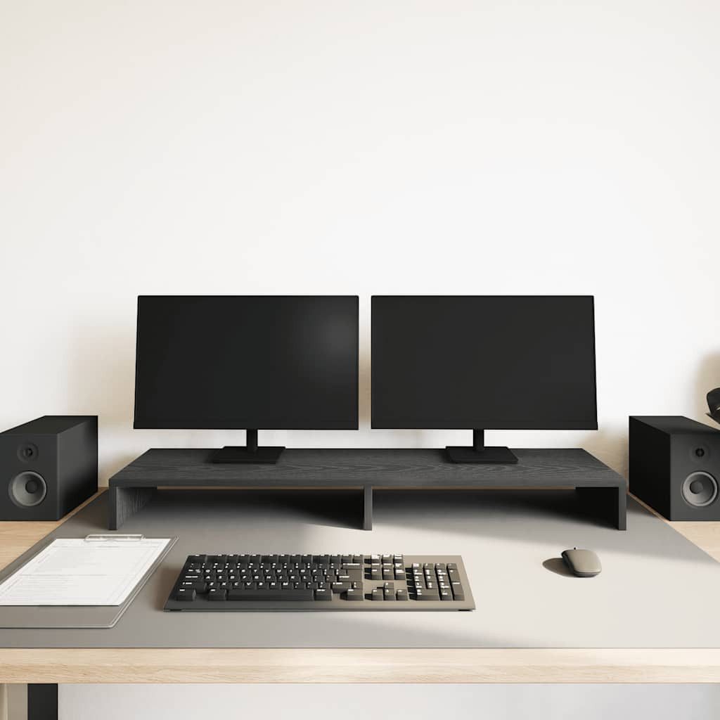 vidaXL Computertisch Monitorständer Schwarz Eichen-Optik 100x27x10 günstig online kaufen