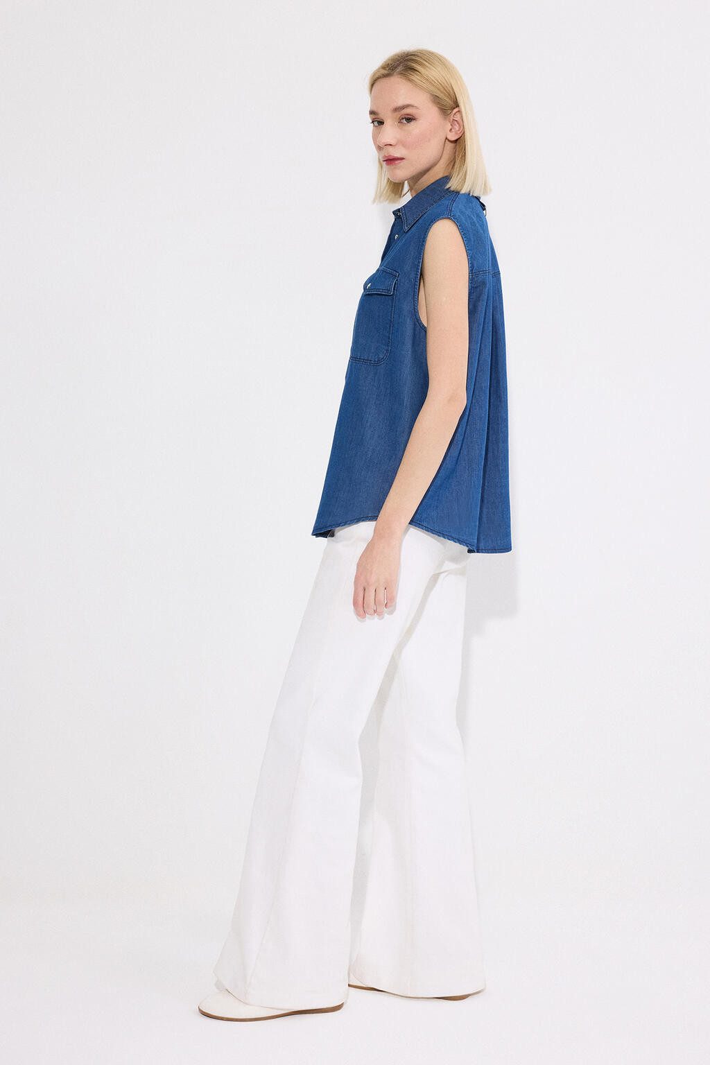 touche prive Reitweste Weste mit Denim-Effekt