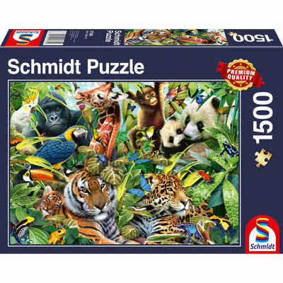 Schmidt Spiele Puzzle Kunterbunte Tierwelt, 1500 Puzzleteile