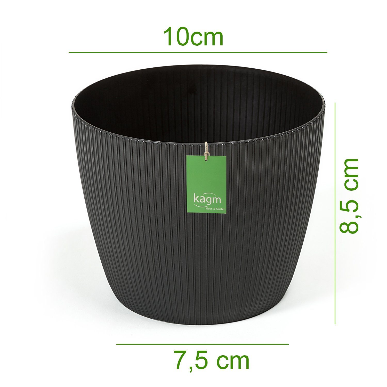 KAGM Blumentopf Übertopf Pflanztopf Rillenoptik Kunststoff UV-beständig günstig online kaufen
