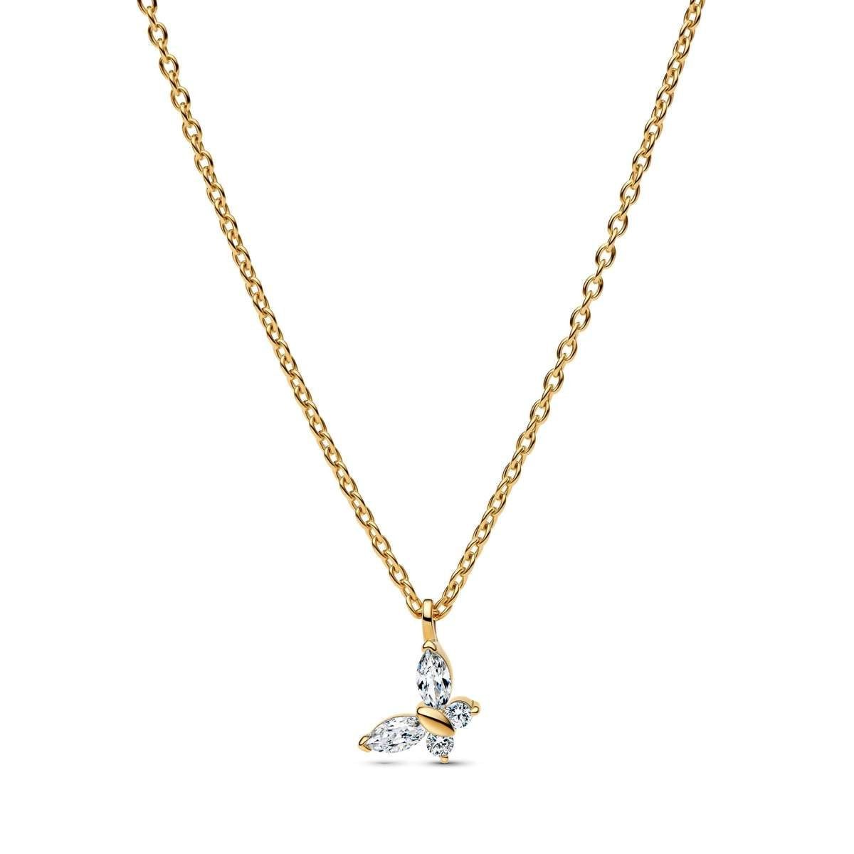Pandora Kette mit Anhänger 364267C01-45, für Damen Schmetterling Goldfarben