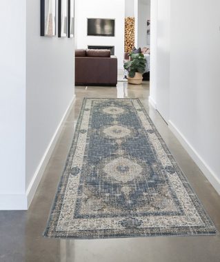 Teppich Wohnzimmer Teppich klassisch mit Pflanzen Verzierungen & Blumen Ornamenten in creme grau, Carpetia, rechteckig, Höhe: 8 mm