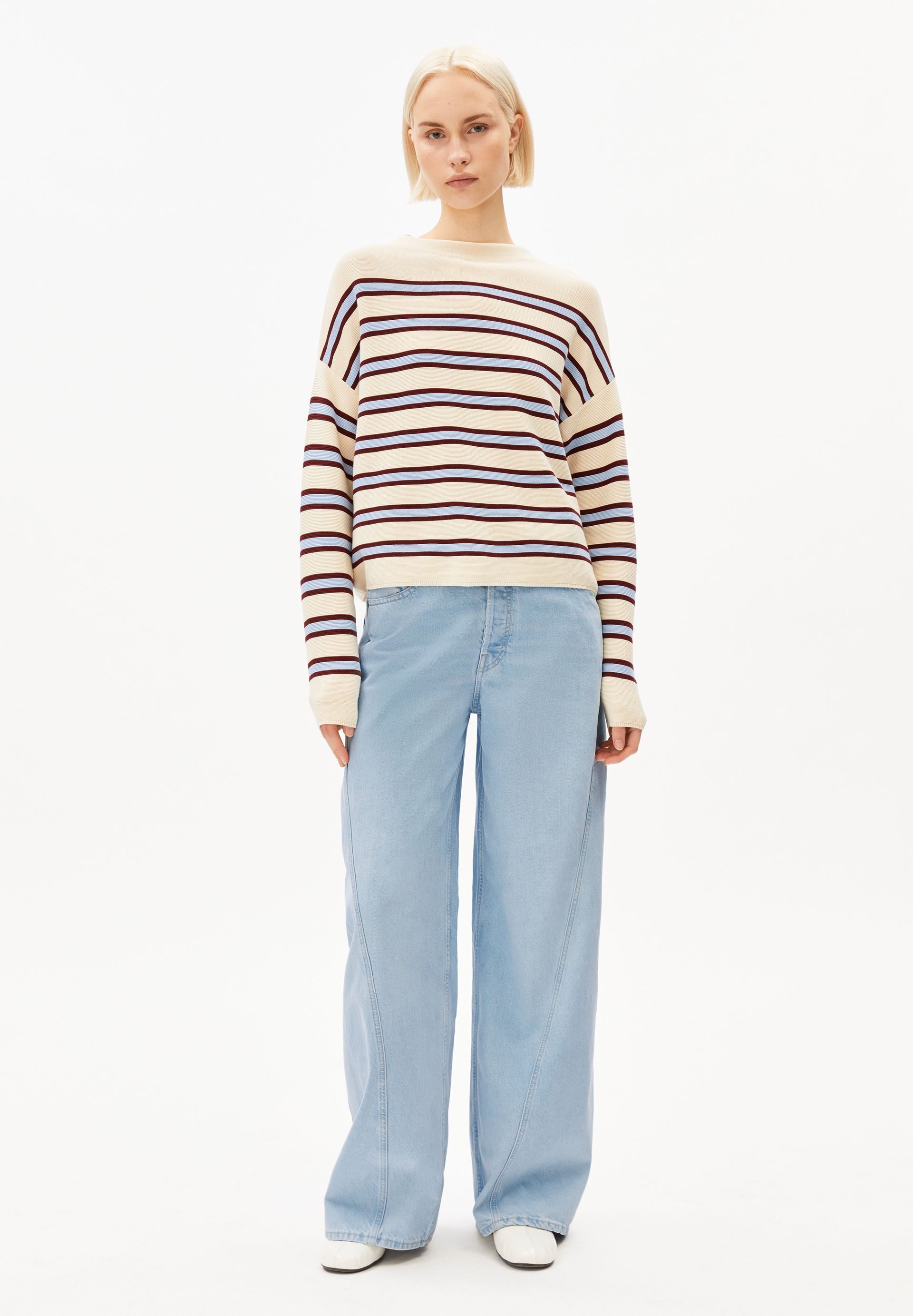 Armedangels Strickpullover MERINAA STRIPED Loose Fit