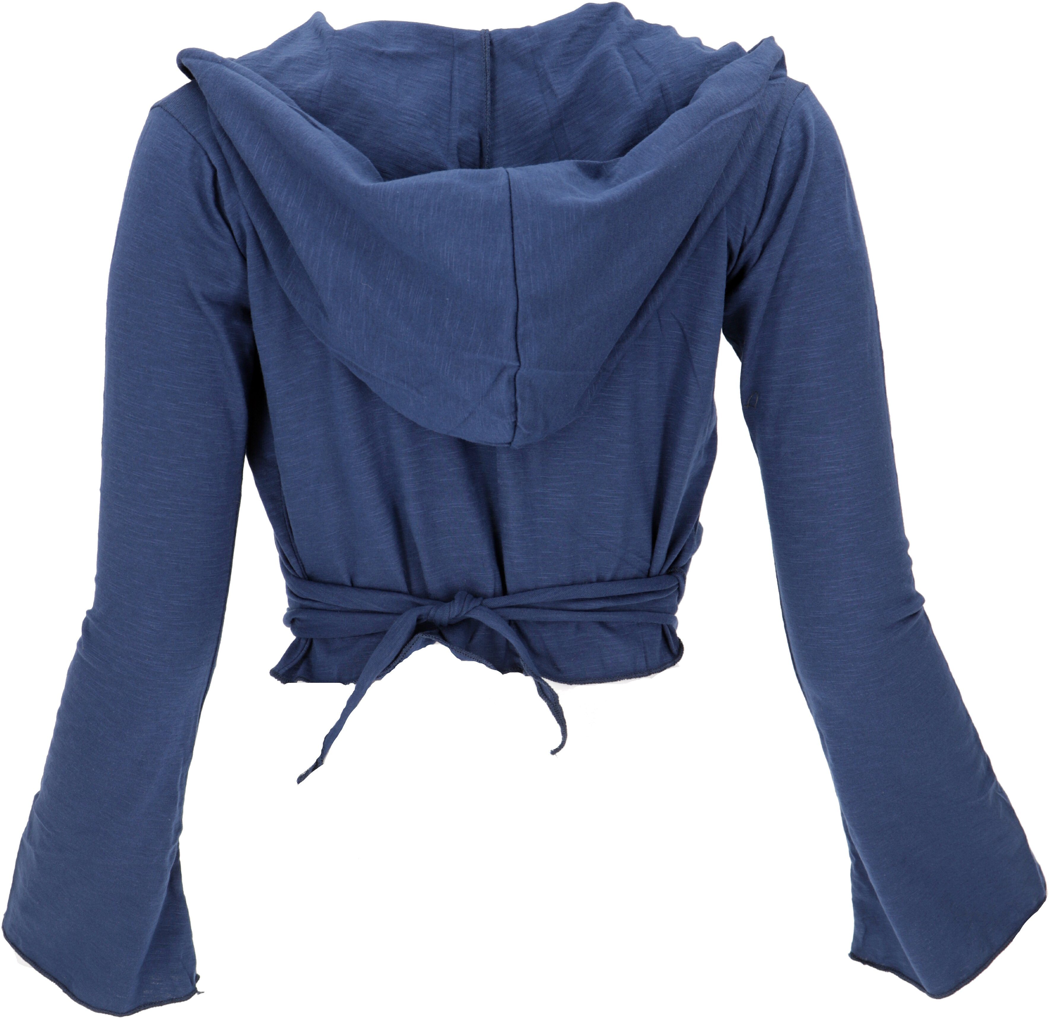 Bekleidung mit.. Longsleeve Yogatop, alternative blau Langarmshirt Wickeltop, Guru-Shop