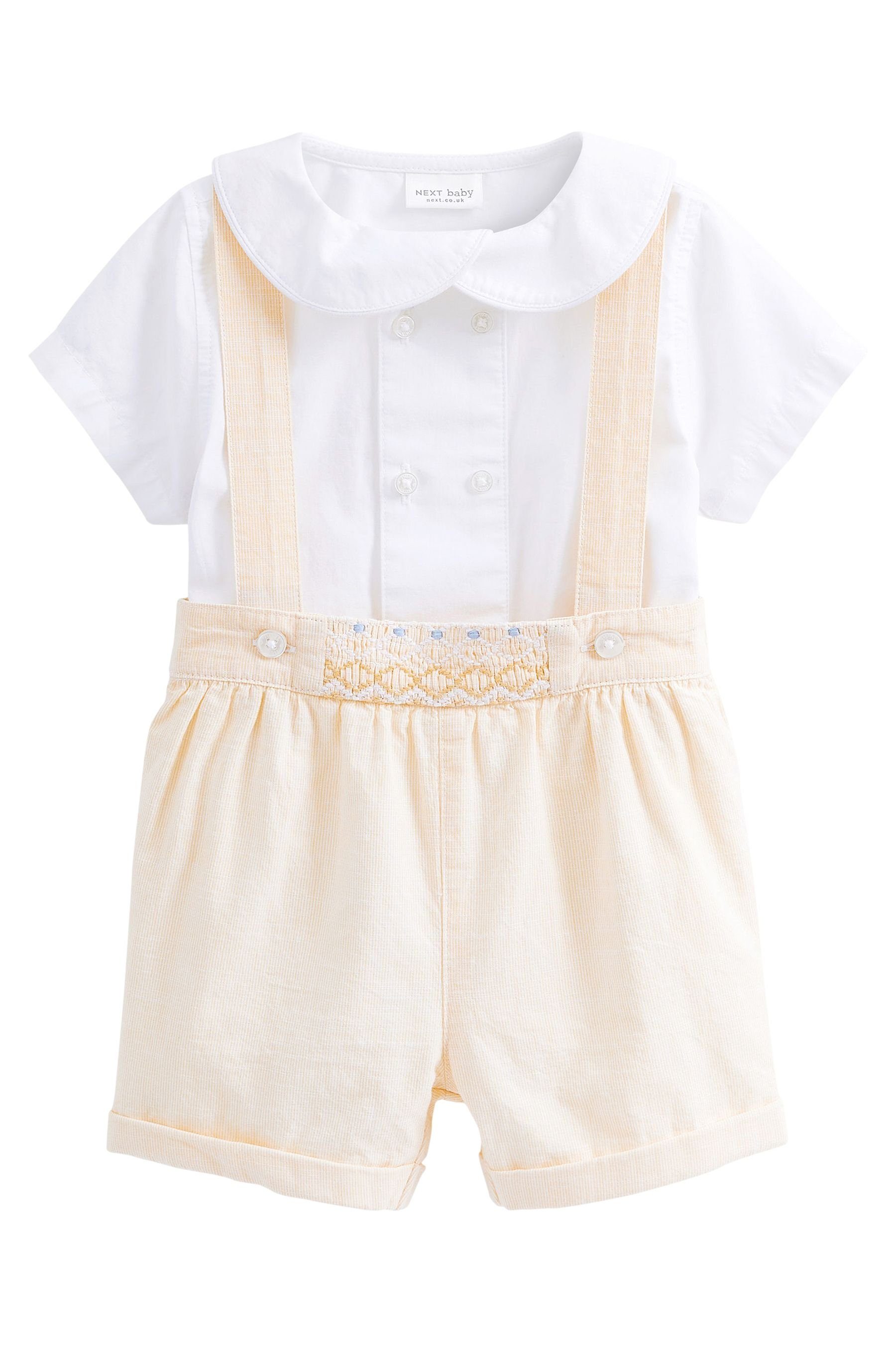 Next Hemd & Babyset (3-tlg) kurzer elegantem und Lemon Hemd, mit Hose Yellow Socken Hose