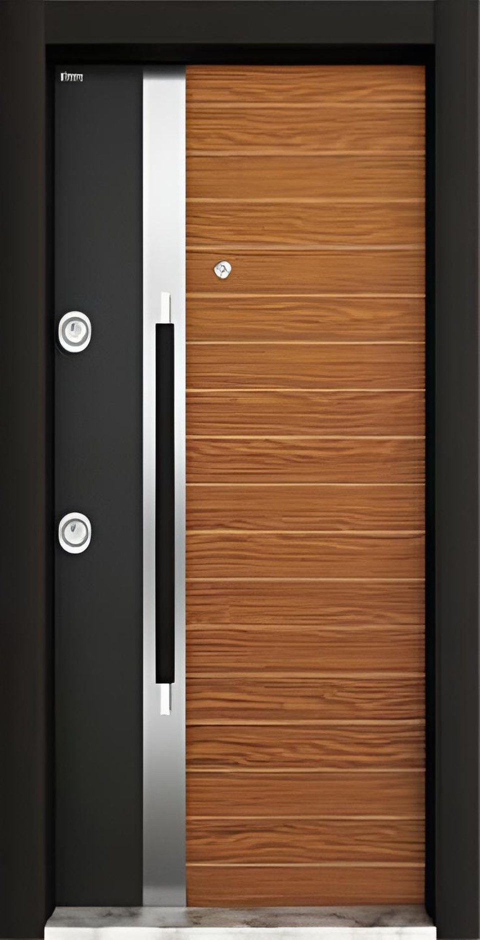 Xlmoebel Haustür Braune Kompletttür Metalltüren für Eingang und Schloss, Made in Europa