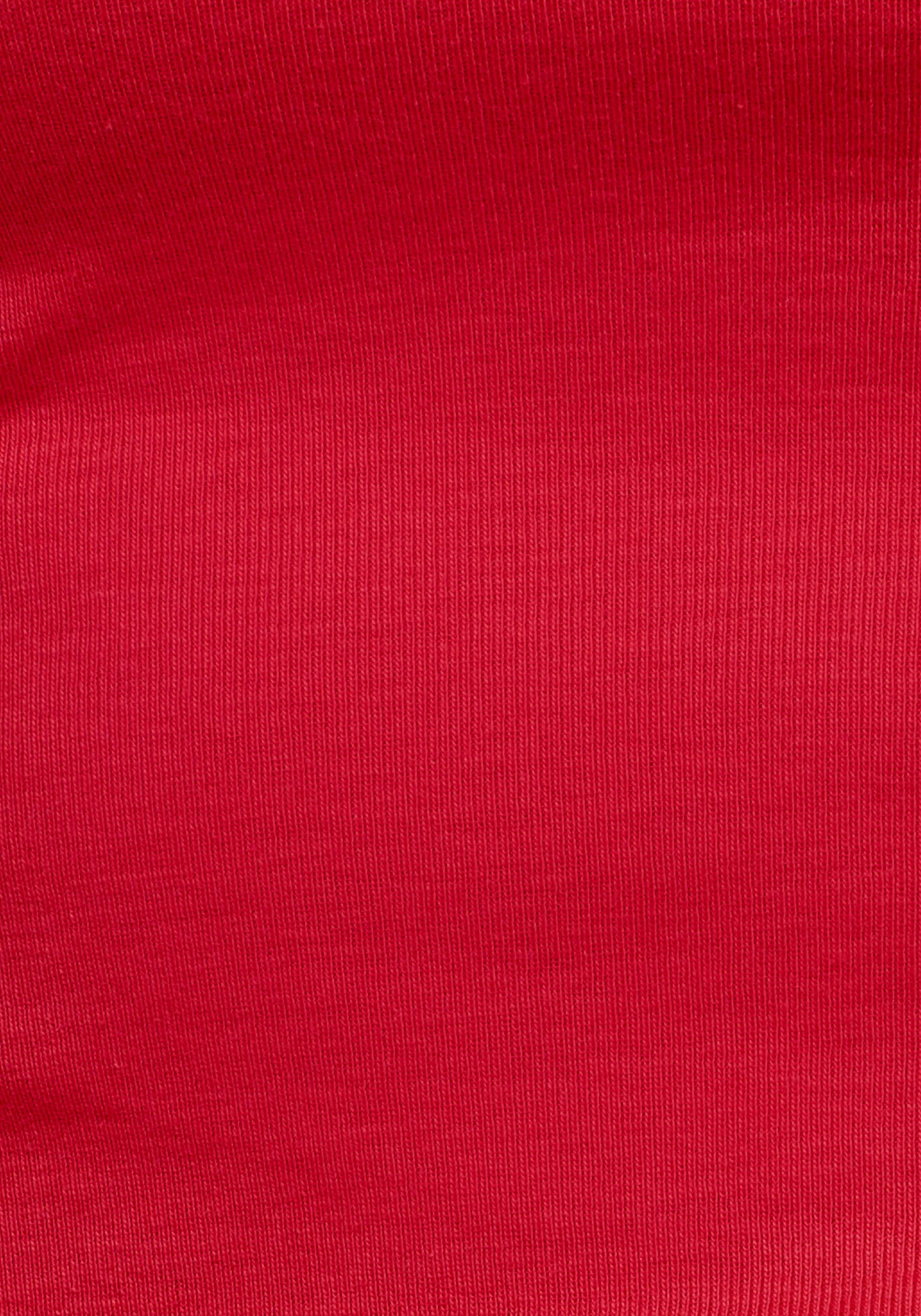 in schwarz rot, Flashlights Langarmshirt Longform 2-tlg) (Packung,