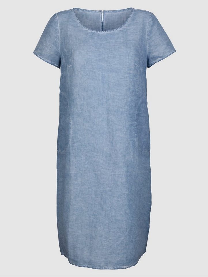 Laura Kent Kleid in toller Baumwoll/Leinenmischung in blau