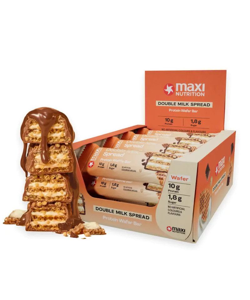 Maxi Nutrition Protein Waffle Bar 12x40g - Double Milk Spread Riegel, 550 g, Riegel
