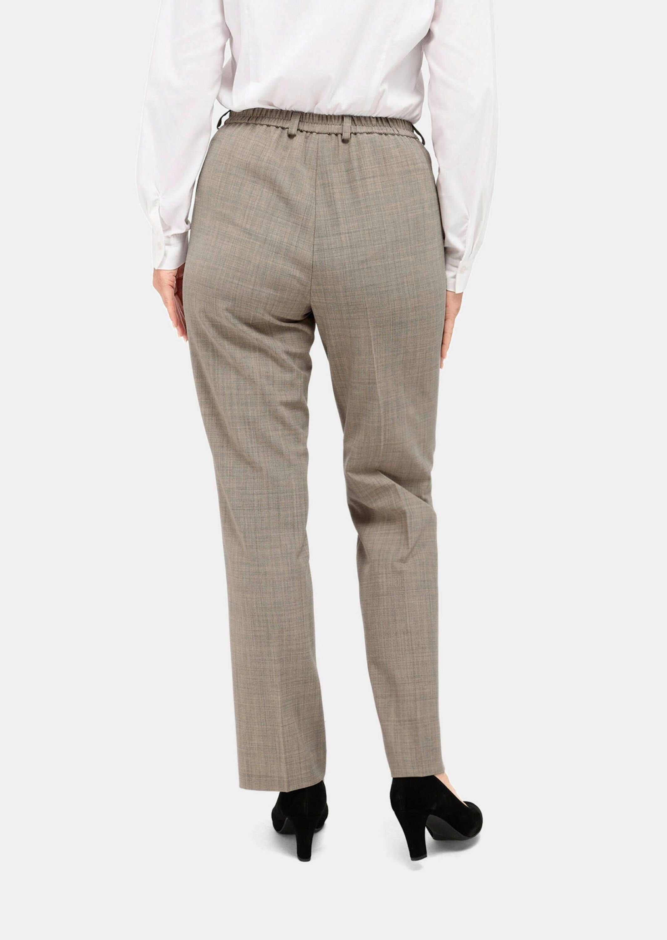 GOLDNER Schlupfhose Elegante Stretchhose mit Komfortbund Wollhose mit Eingriffstaschen, Bügelfalten und Knöchellänge