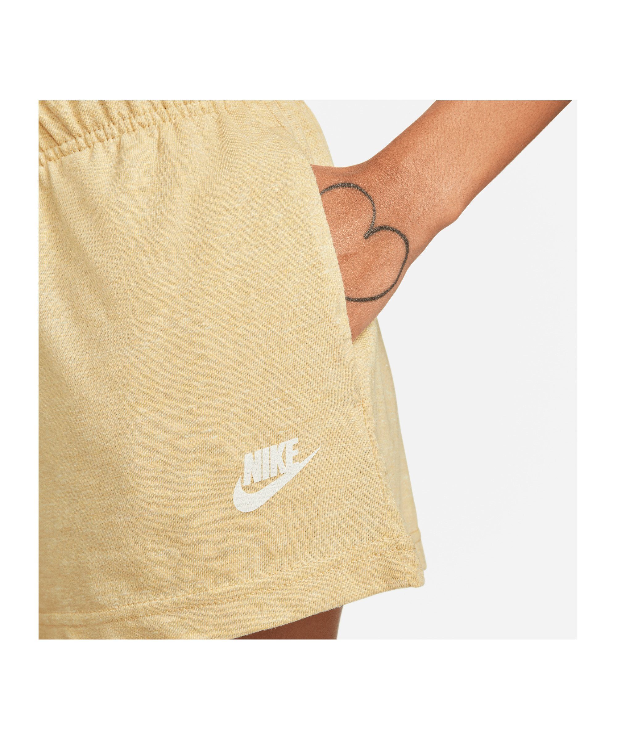 Nike Sportswear Jogginghose Vintage Damen Gym Short braunweiss