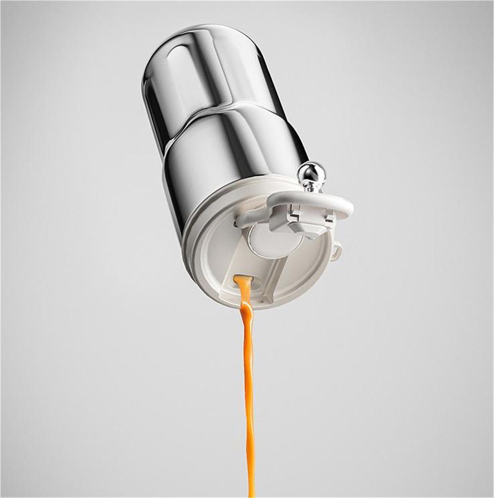 Rouemi Braun Kaffeebecher Isolierung Kaltgetränke 420ml, das Büro Isoliert Edelstahl, tragbarer aus Isolierter Isolierflasche,Heiß- und Isolierflasche Becher