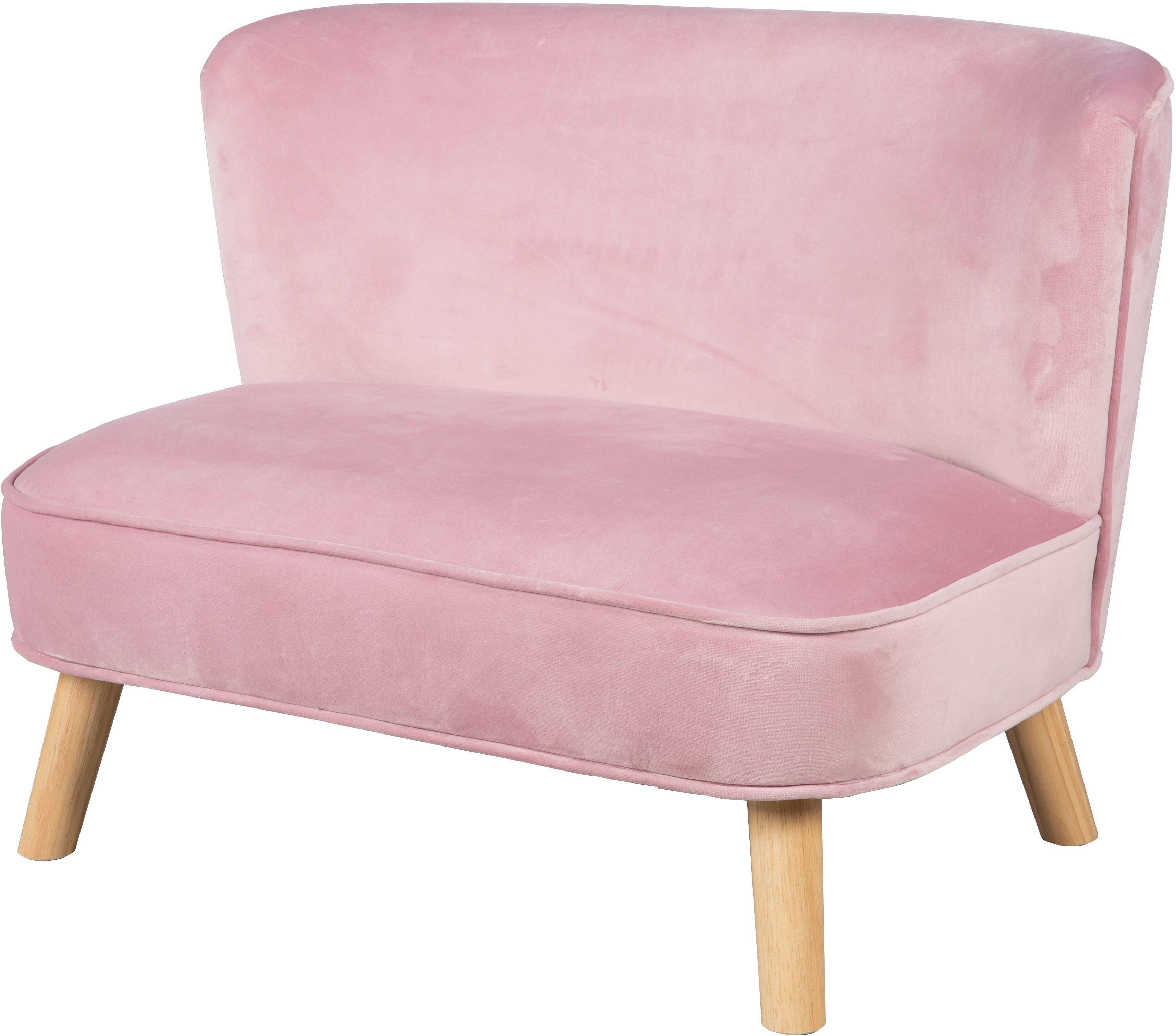 Lil Sofa, roba® rosa/mauve Sofa mit Holzfüßen