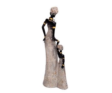 Brillibrum Dekofigur Afrikanerin Mutter Mit Kind Afrika Frau Deko Dekoration Dekofigur Style Afrikatische Skulptur Massai Zulu Himba Statue Groß Polyresin