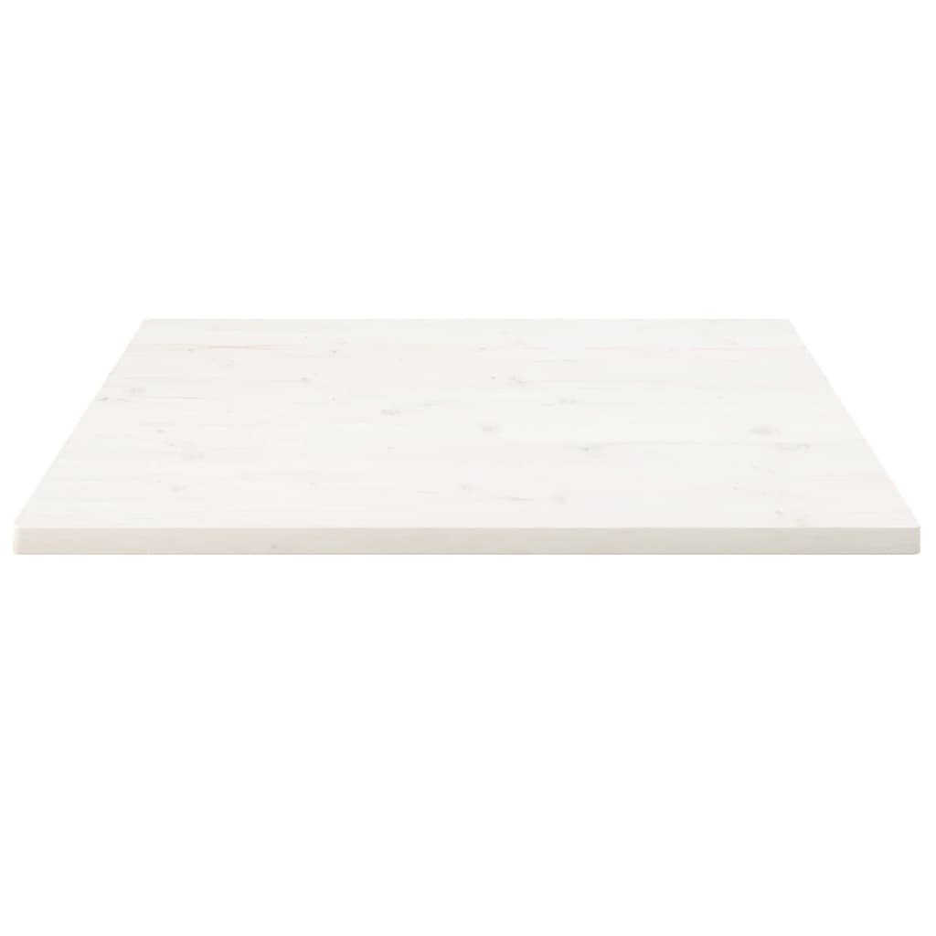 Kiefer Quadratisch St) furnicato 90x90x2,5 Tischplatte cm (1 Weiß Massivholz