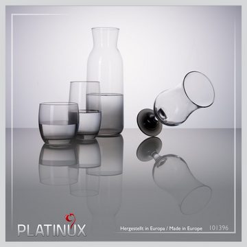 PLATINUX Karaffe Karaffe mit Schwarzem Ombré Effekt, (1 Karaffe), 1L (max. 1130ml) Wasserkaraffe Glaskanne Getränkekaraffe