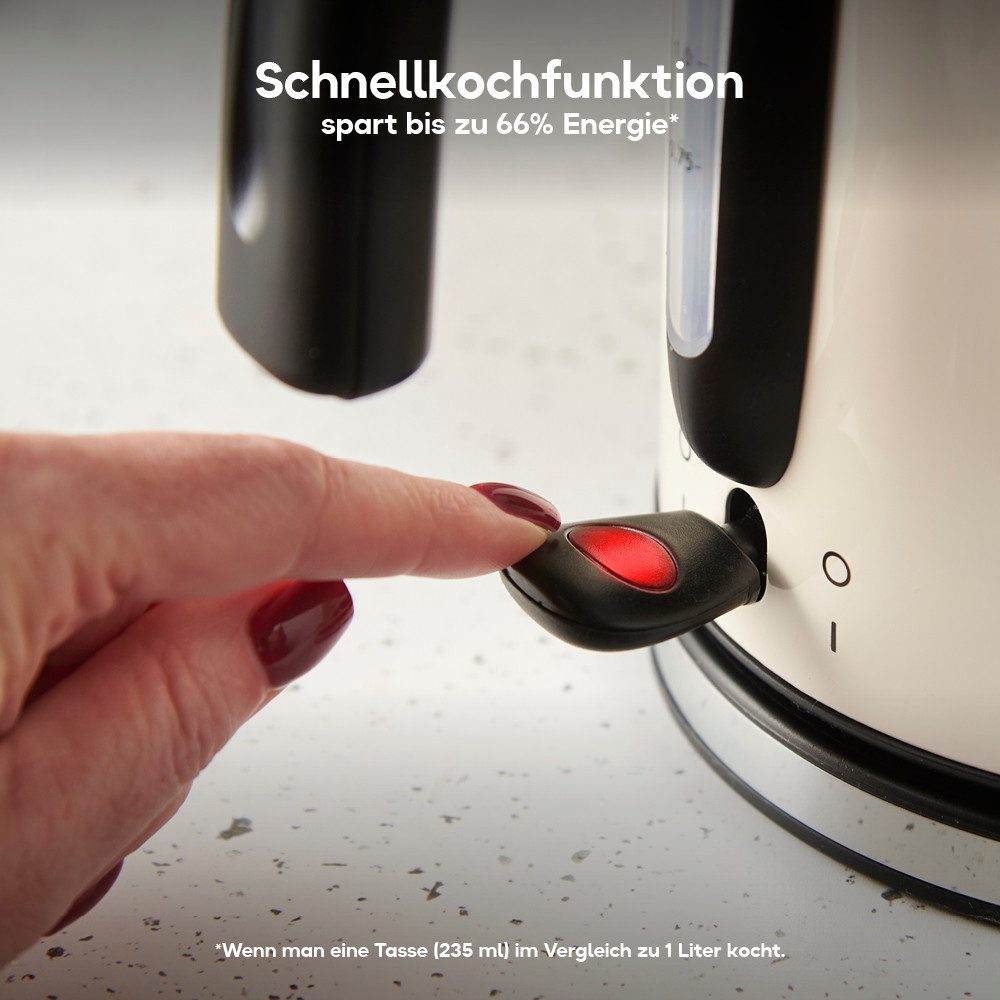 RUSSELL HOBBS Wasserkocher Colours Plus+ Jasmine 28510-70, 1,7 l, 2400 W, Edelstahl, Schnellkochfunktion, Perfect-pour-Ausgustülle, Kalkfilter