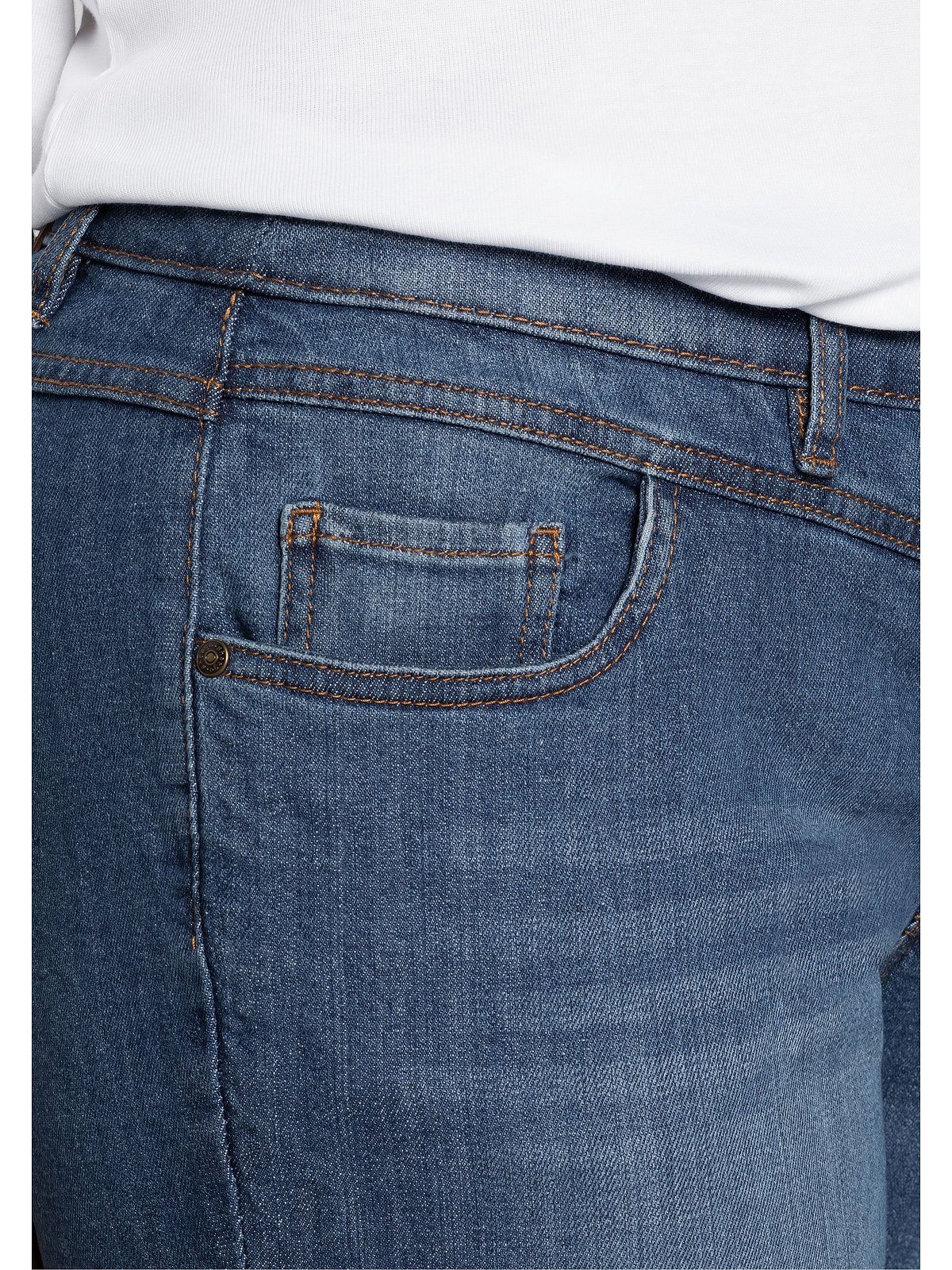 Stretch-Jeans mit Denim Sheego Größen Große Gerade« Used-Effekten blue »Die