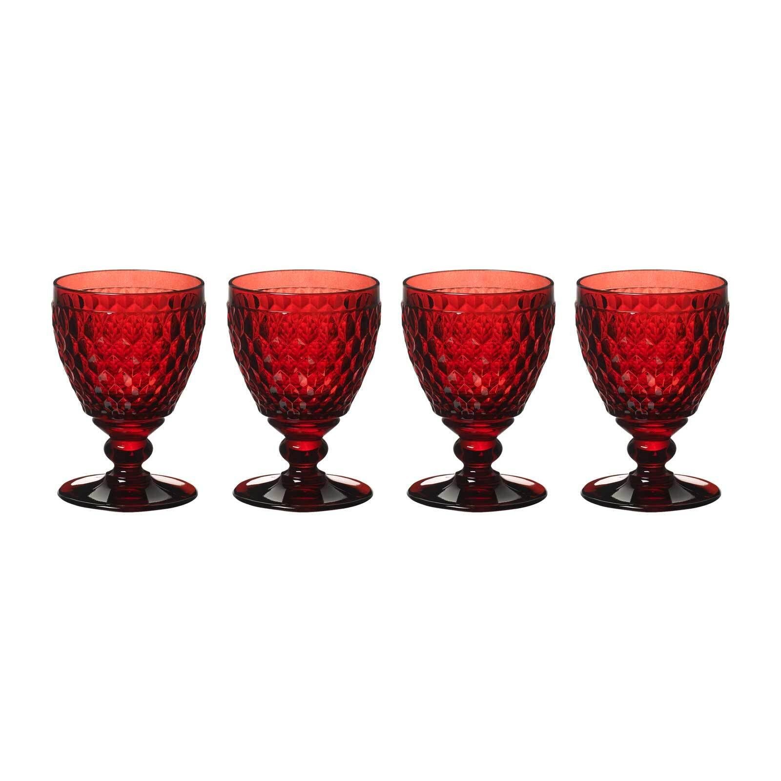 4er ml Boch Villeroy & Coloured Boston Wassergläser Set, 400 Glas Glas Rot