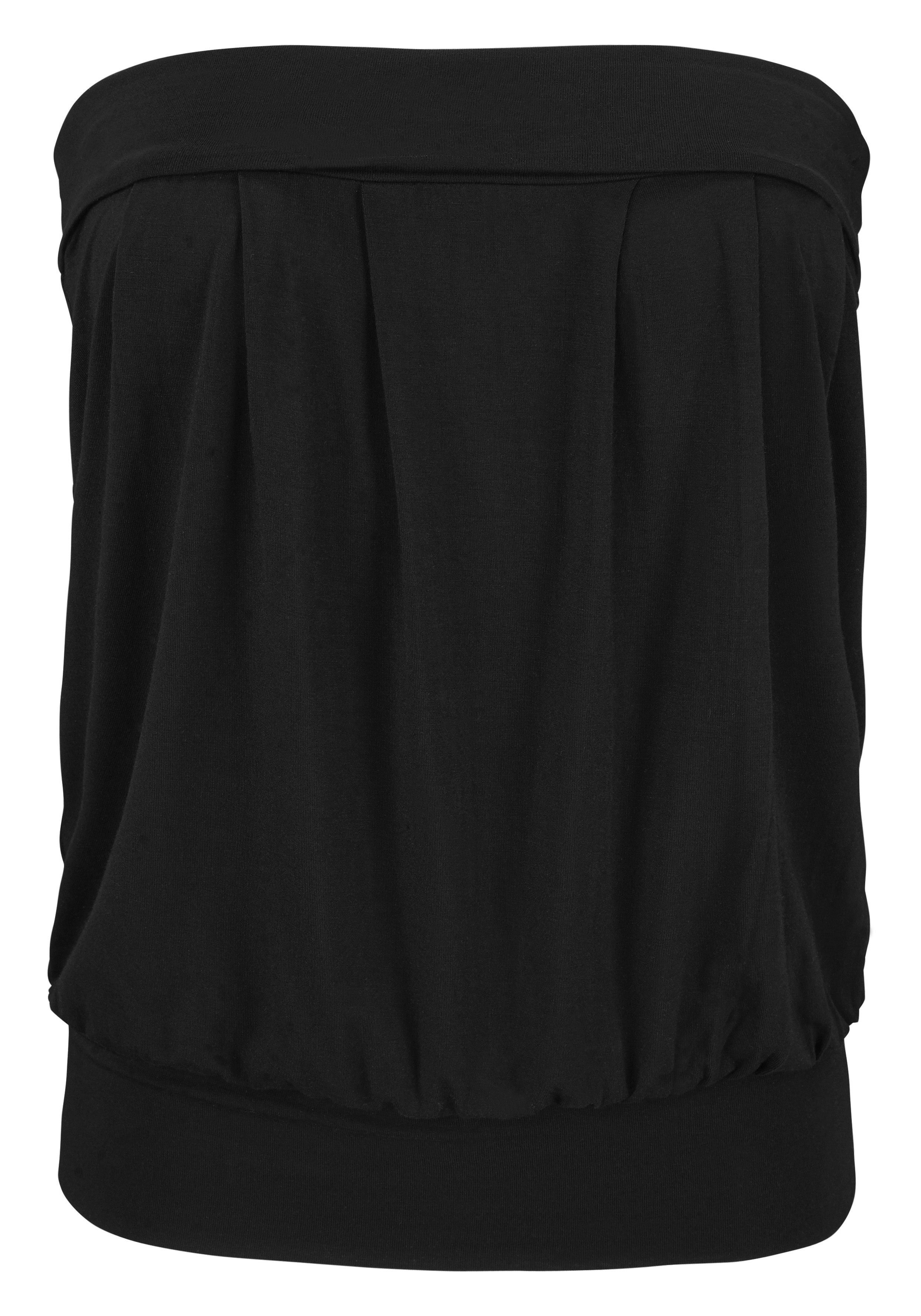 LASCANA Bandeautop mit breitem Bund am Ausschnitt und Saum schulterfreies Sommertop, elastisches Jerseytop, trägerloses Strandtop – Bild 2 von 5