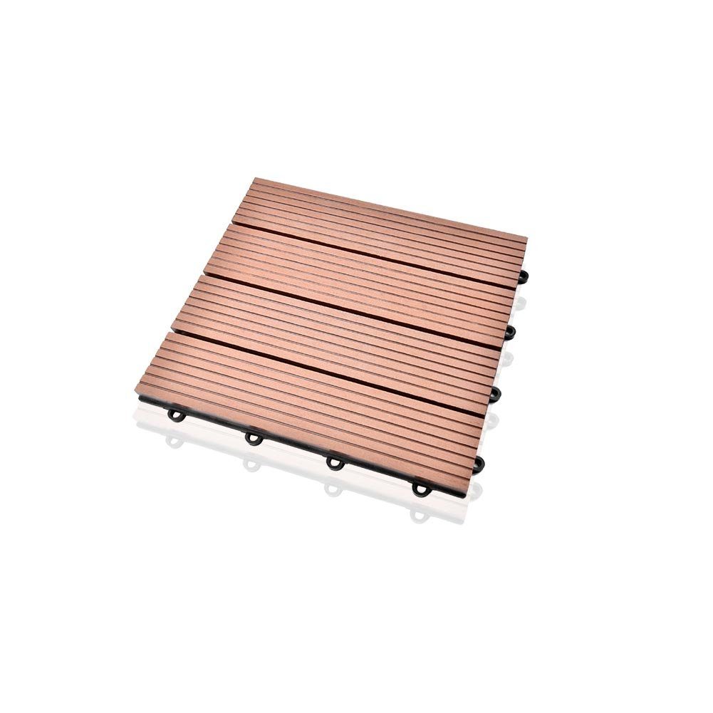 Terrassenplatten, 10m² WPC-Fliesen 30x30cm, Hellbraun 110-St., WPC euroharry WPC-Fliesen
