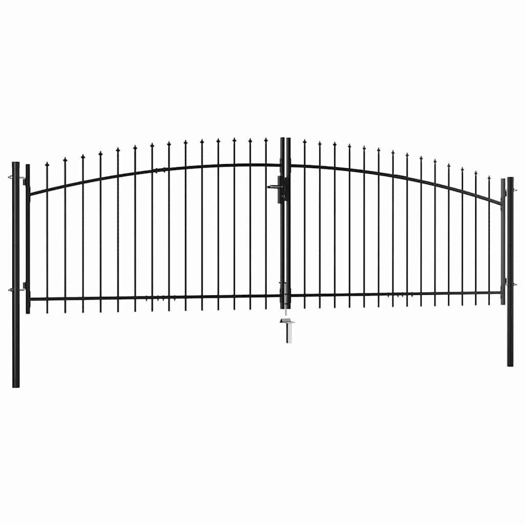 vidaXL Gartentor Doppelflügel-Gartentor mit Speerspitzen 400×175 cm