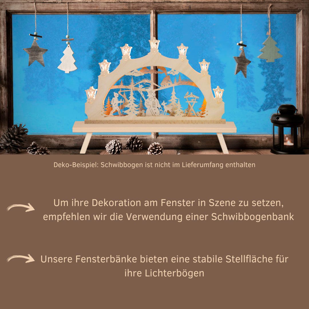 Weigla Schwibbogen-Fensterbank Weihnachtsdeko, Made in Germany (1-tlg), aus Buchenholz, Tiefe ca. 7,5 cm – Bild 4 von 5