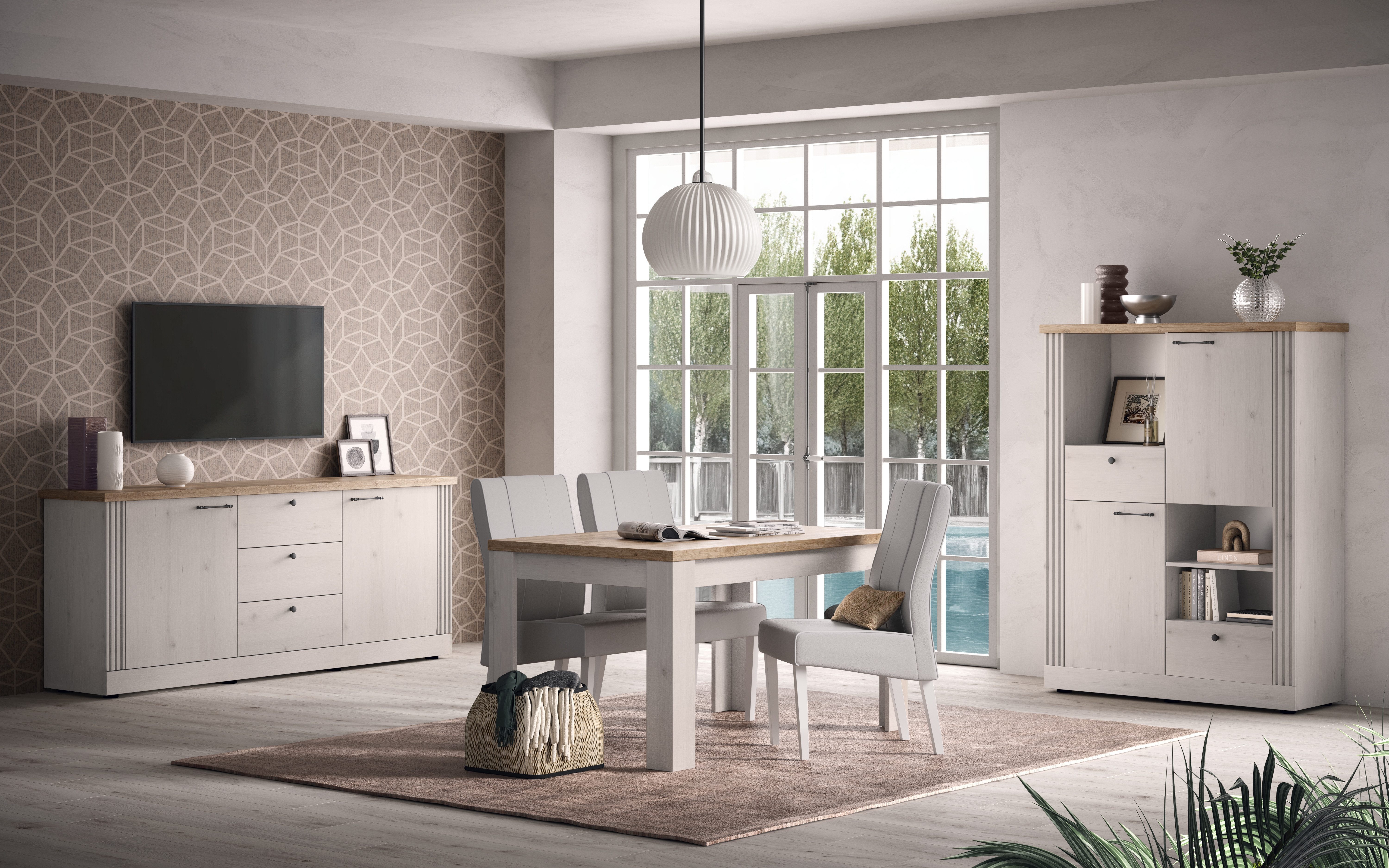 OTTO home Esstisch Country 137 x 90 cm, Küchentisch, Esszimmertisch, zweifarbig, rechteckig, Esstisch ausziehbar, erweiterbar auf 185 cm