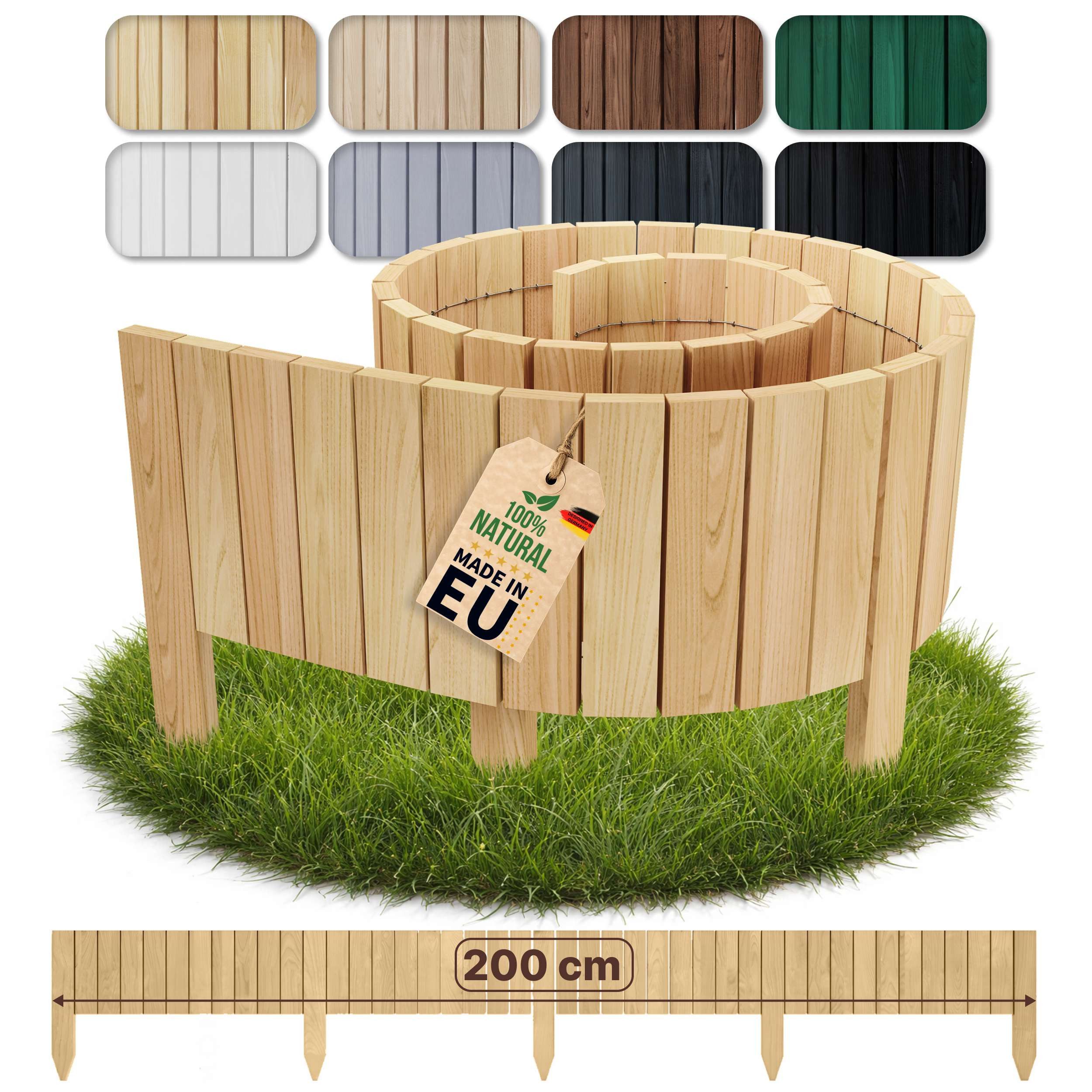 Palisade Rasenkante Flexible Beetumrandung Beeteinfassung Rollborder Gartenzaun