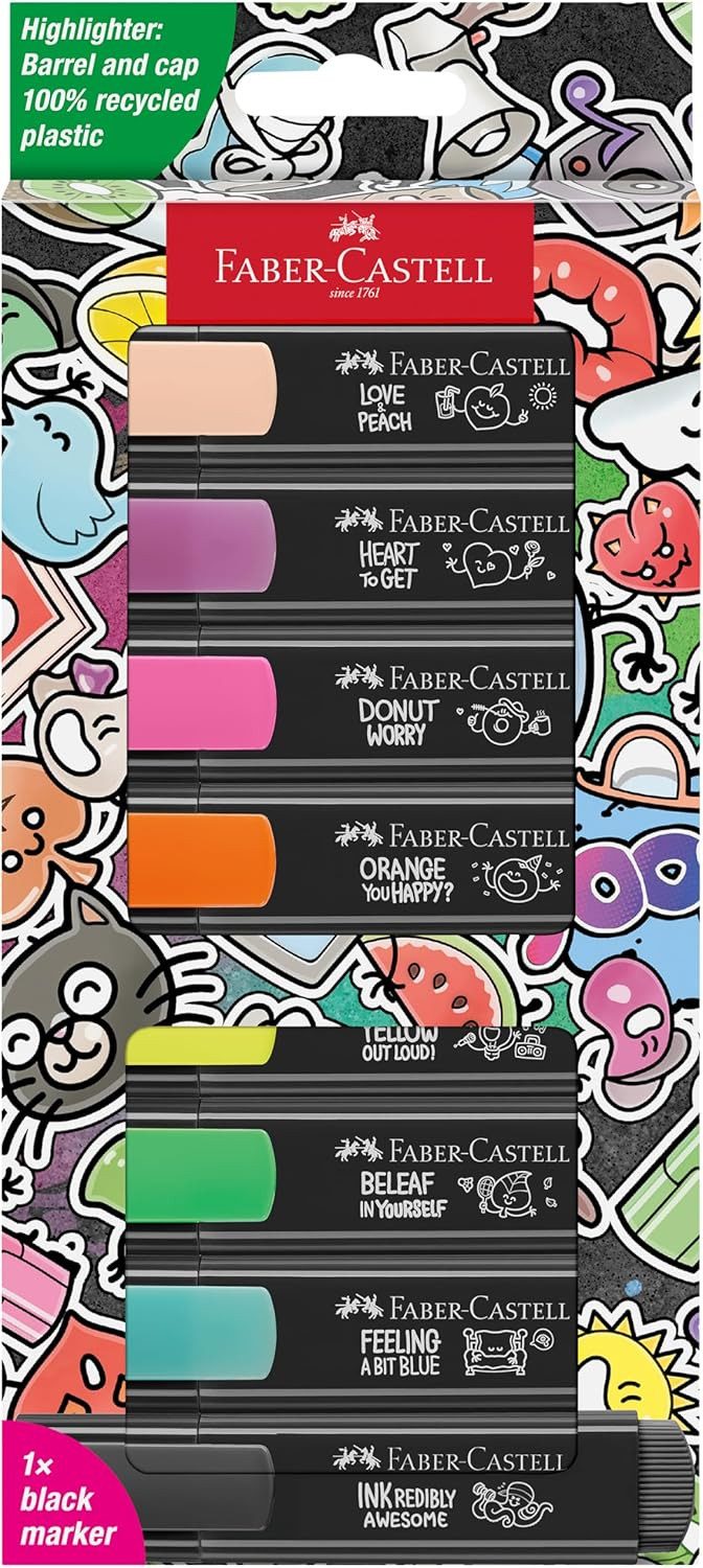 Faber-Castell Marker Faber-Castell 254692 Graffiti Neon Textmarker Set 8 Stück, Highlighter