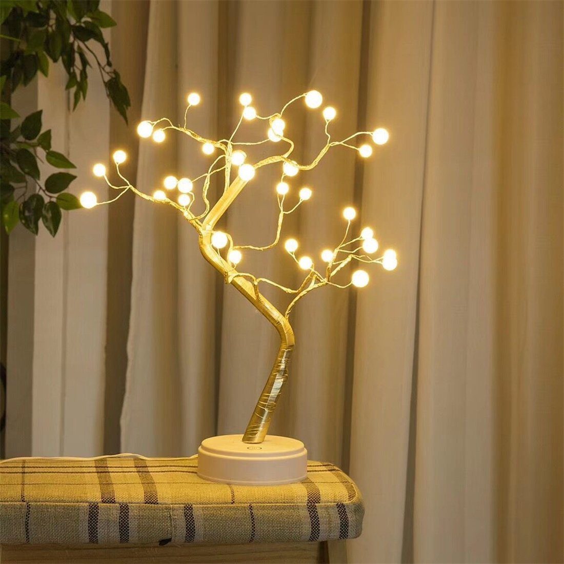 Weihnachtsdekoration Dekofigur DAYUT LED Sockel, Dot Lights mit Tree LED