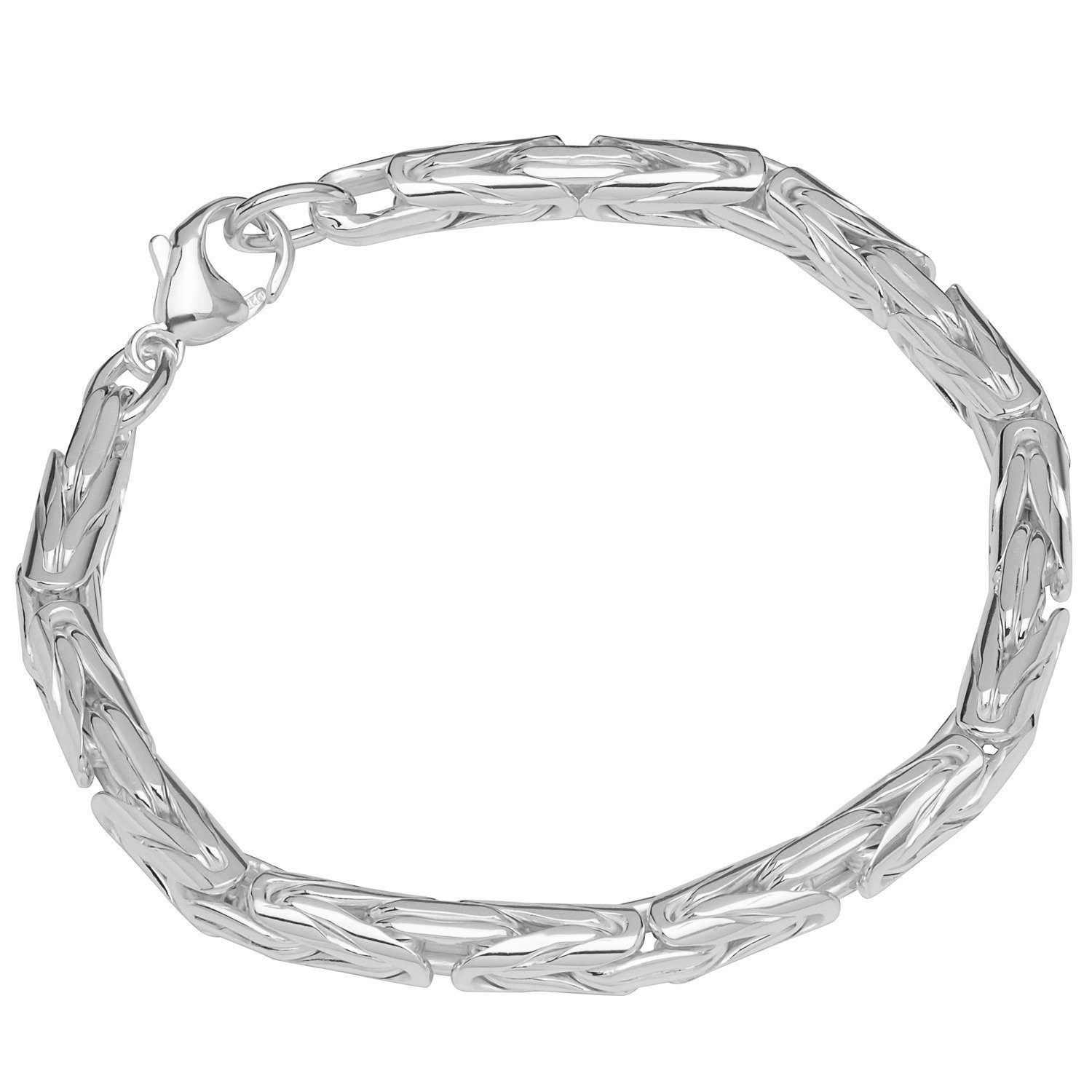 NKlaus Silberarmband Armband 925 Sterling Silber 21cm Königskette rund (1 Stück), Made in Germany