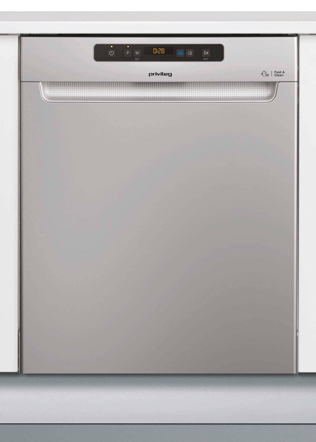 Privileg Unterbaugeschirrspüler RUO 2T133 A F S, 14 Maßgedecke, Fast&Clean 28’ – das effektive Reinigungsprogramm unter 28 Minuten