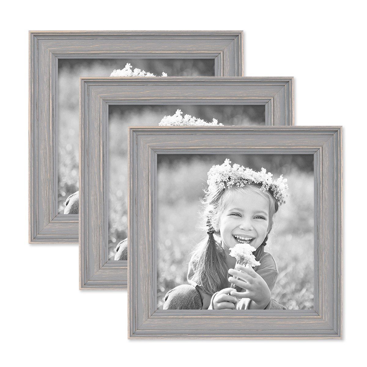 PHOTOLINI Bilderrahmen 3er Set Massivholz-Rahmen im günstig online kaufen