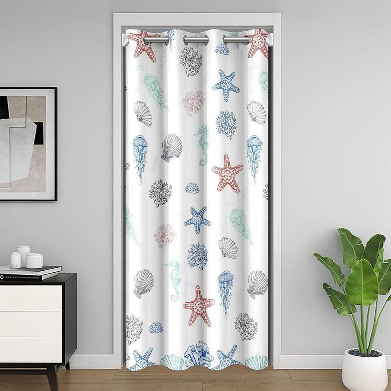 LuxusKollektion Türvorhang Türvorhang Sternfisch Beach blau-weiß (1 St)