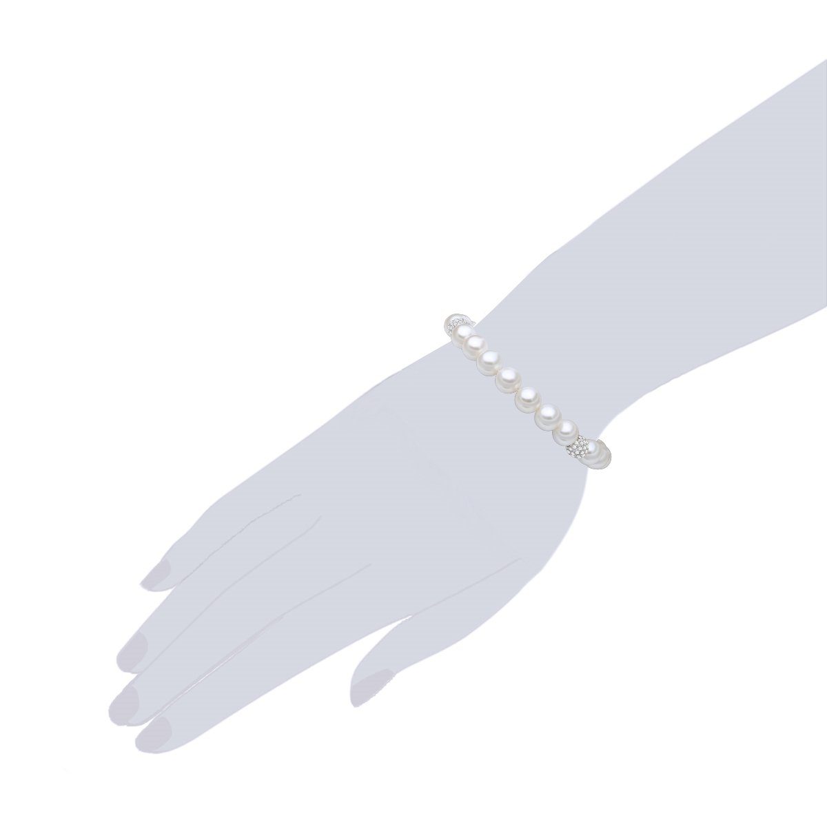 Lulu & Jane Perlenarmband weiß, Muschelkernperle günstig online kaufen