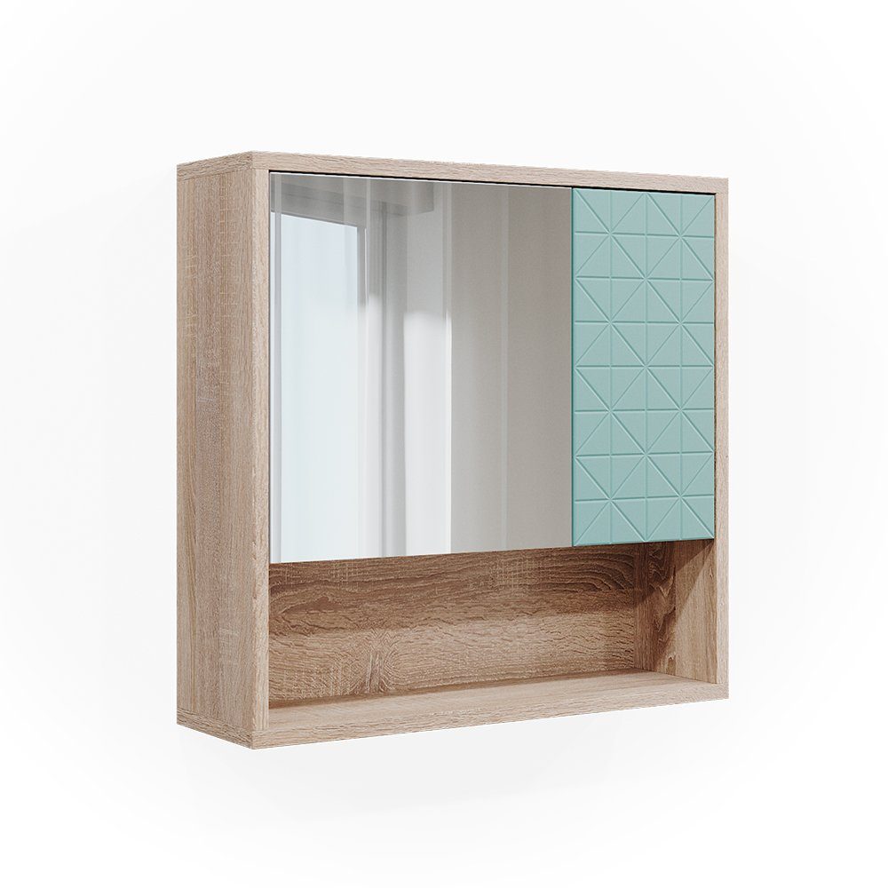 Vicco Badezimmerspiegelschrank Agasta, Mintgrün/Sonoma, 54 x günstig online kaufen