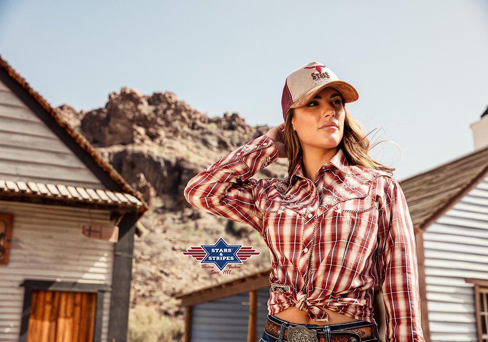 Stars Stripes & Cap Cap von Trucker & Western Stars Baseball bestickt Stripes Longhorn