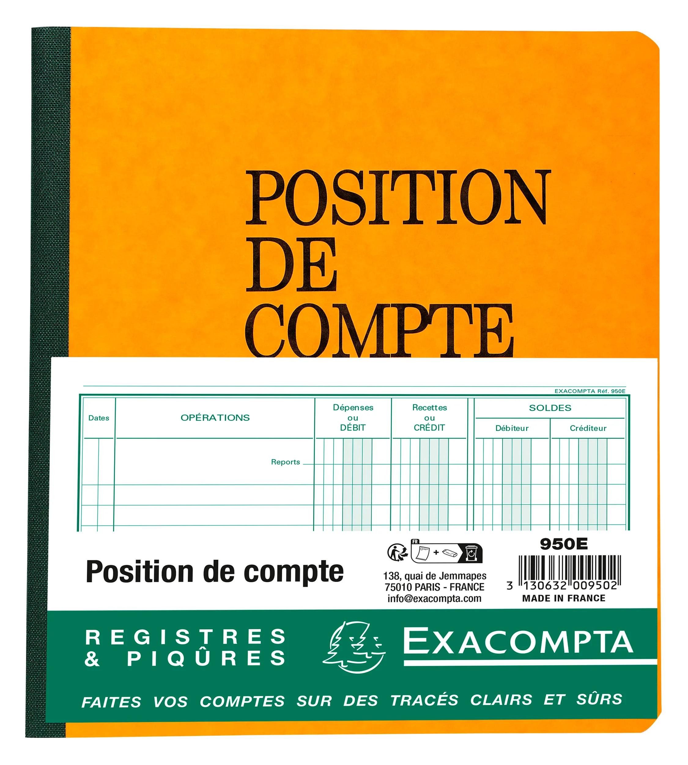 Geschäftspapier 5x PIQ. POSITION DE COMPTE 21/19 80 PAGES - Farben sortiert - 950E