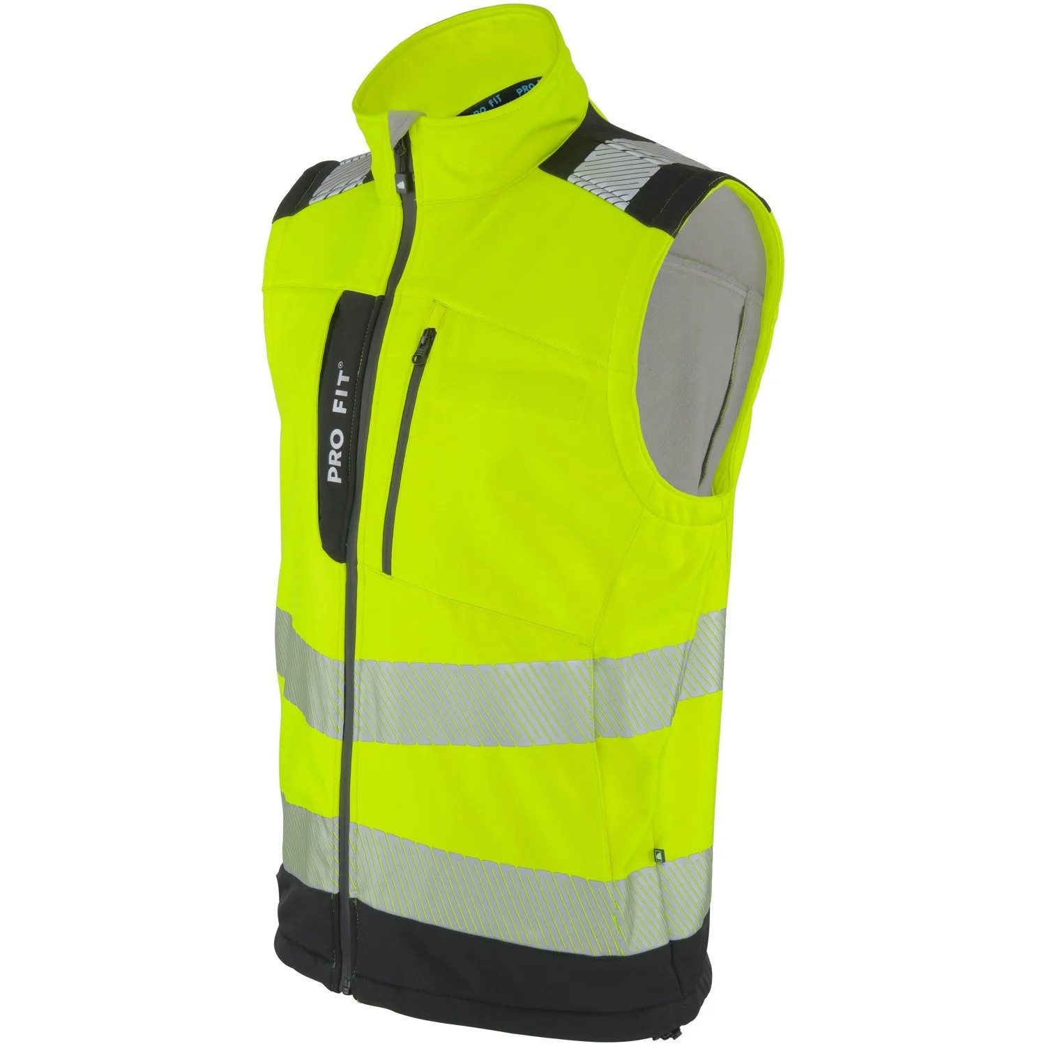 PRO FIT by Fitzner Softshellweste Warnschutz Softshellweste,neongelb/schwarz Gr. S