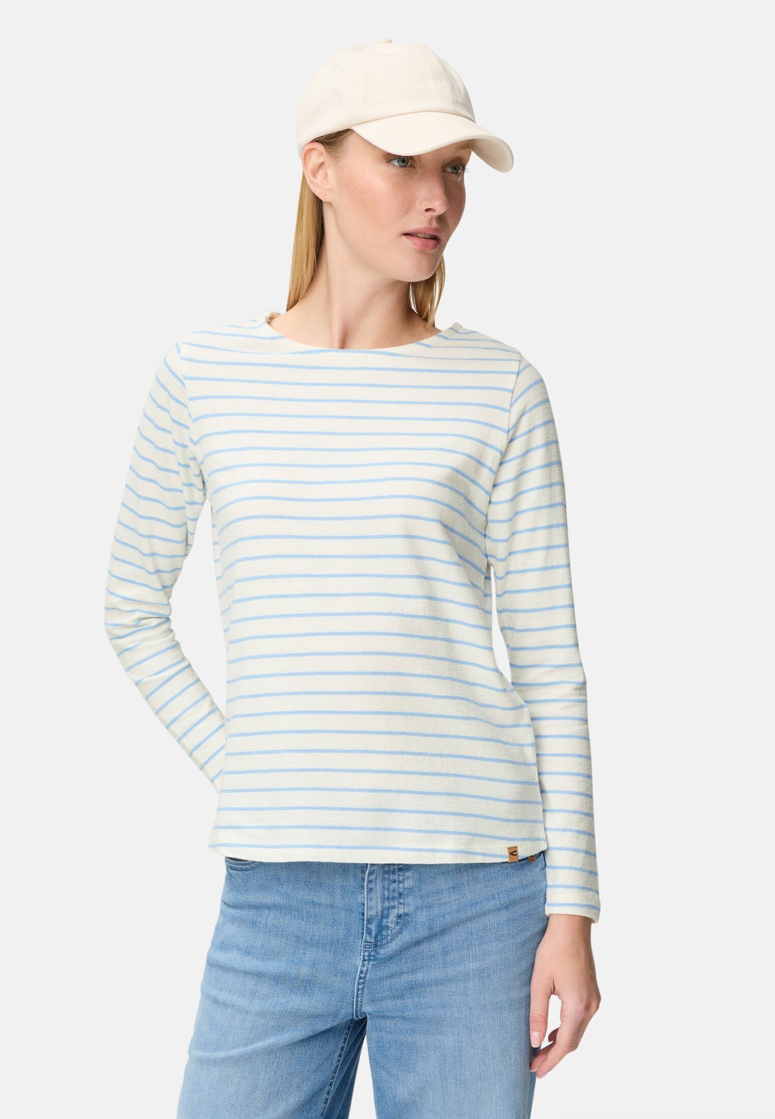 camel active Langarmshirt Langarm-T-Shirt aus reiner Baumwolle Langarm