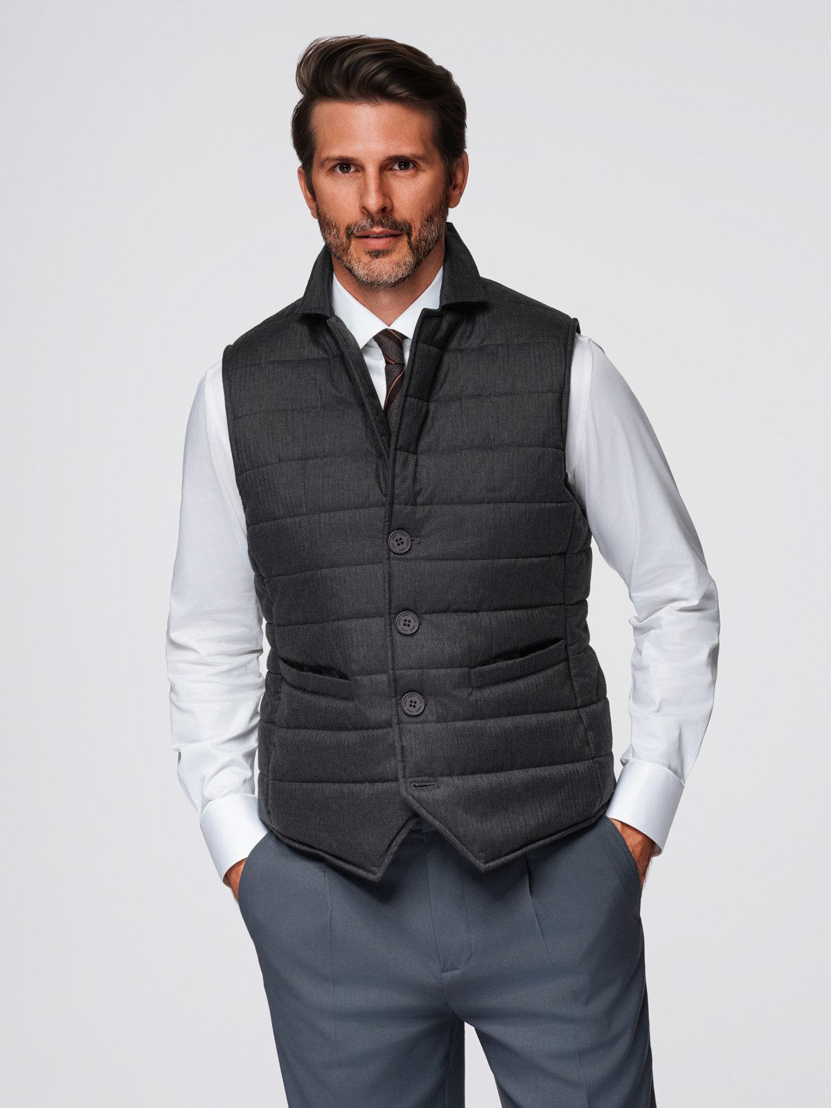OMBRE Steppweste Quintessence Damen-Steppweste mit Slim Fit Taillenregulierung hinten mittels Gürtel und Knöpfen