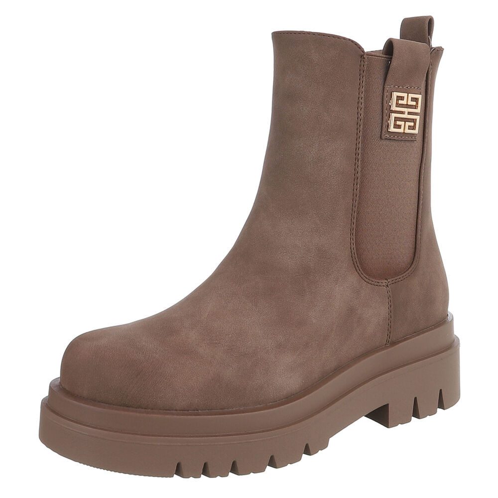 Ital-Design Elegante Chelsea Boots mit komfortabler Sohle für Damen Plateaustiefelette (90598534) Blockabsatz Stiefeletten in Schwarz