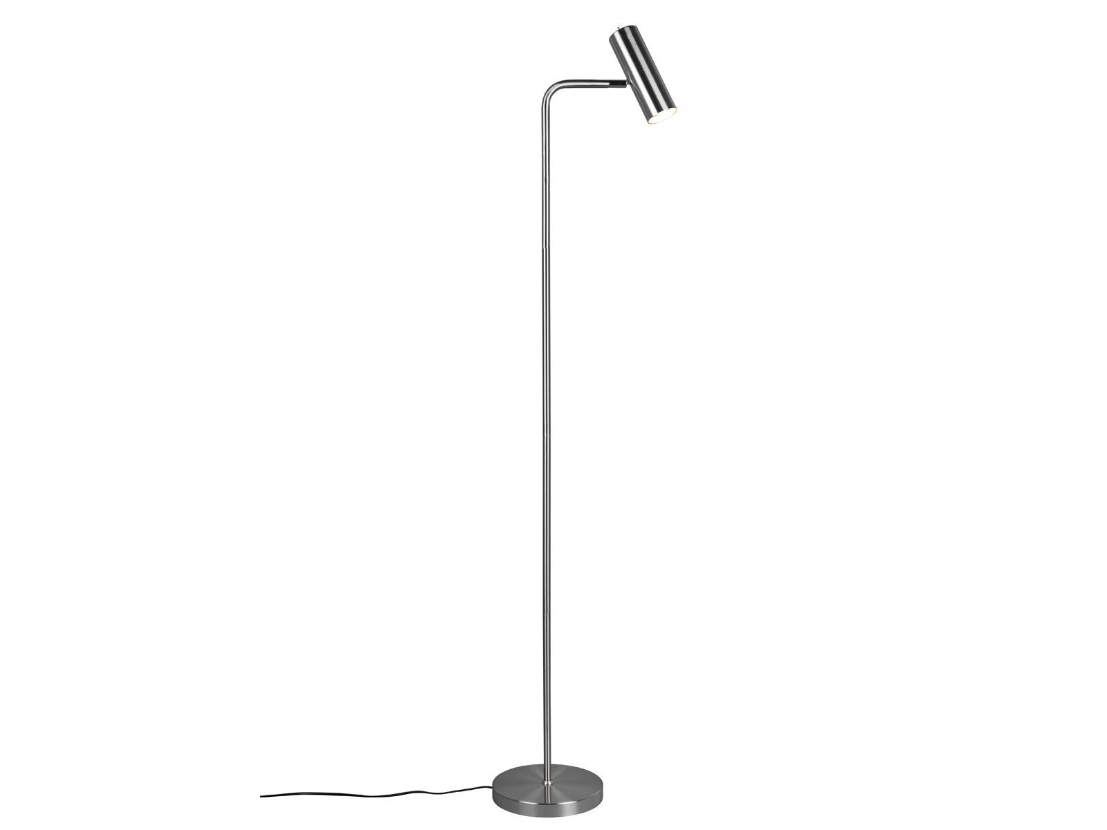 LED Dimmfunktion, Warmweiß, meineWunschleuchte Leselampe LED Höhe Stehlampe, schwenkbar, Silber, 151cm Lampenschirm Silber wechselbar, minimalistisch matt
