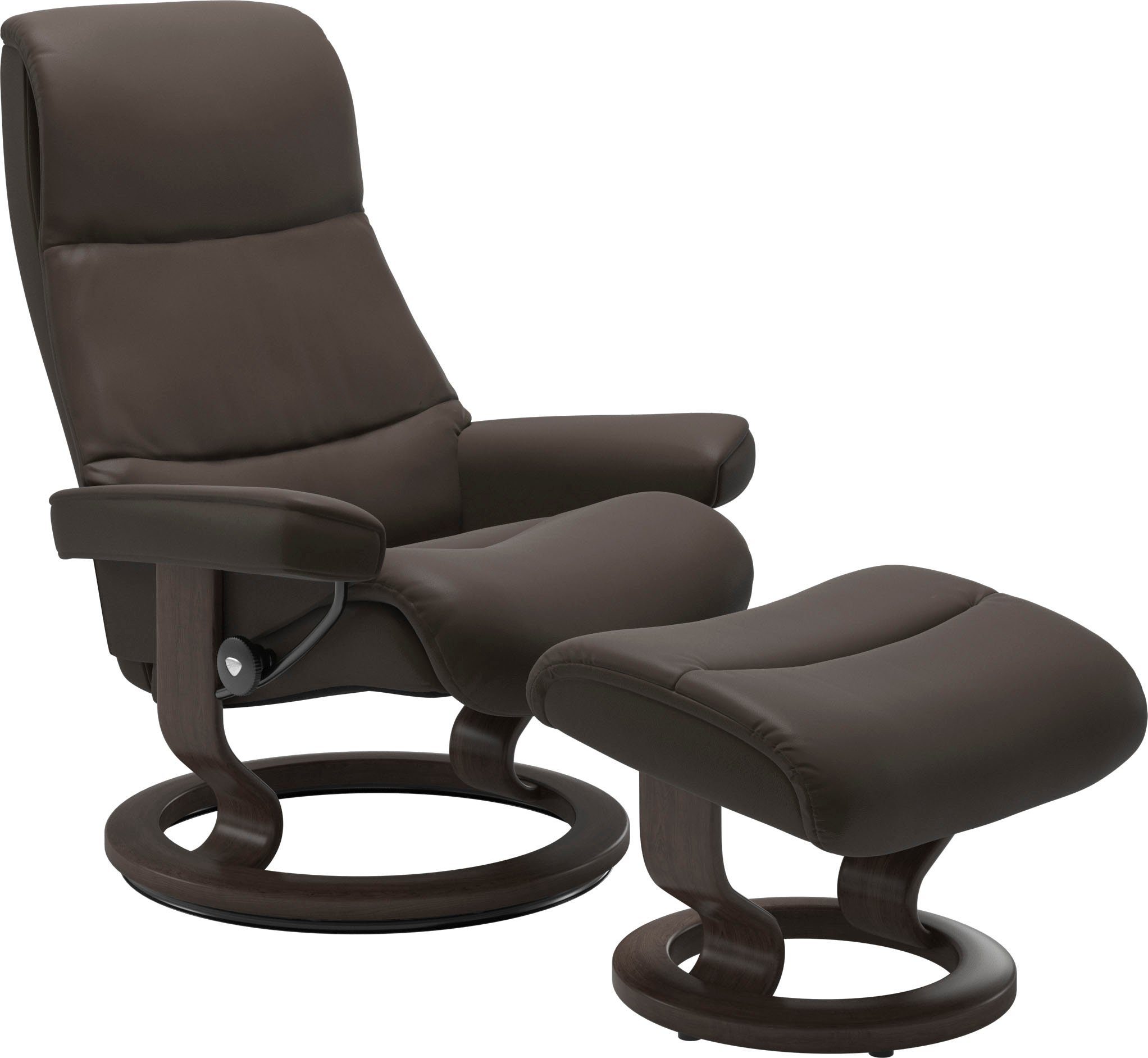 View Base, Relaxsessel Stressless® Wenge Hocker), mit Relaxsessel Classic mit Größe M,Gestell (Set,